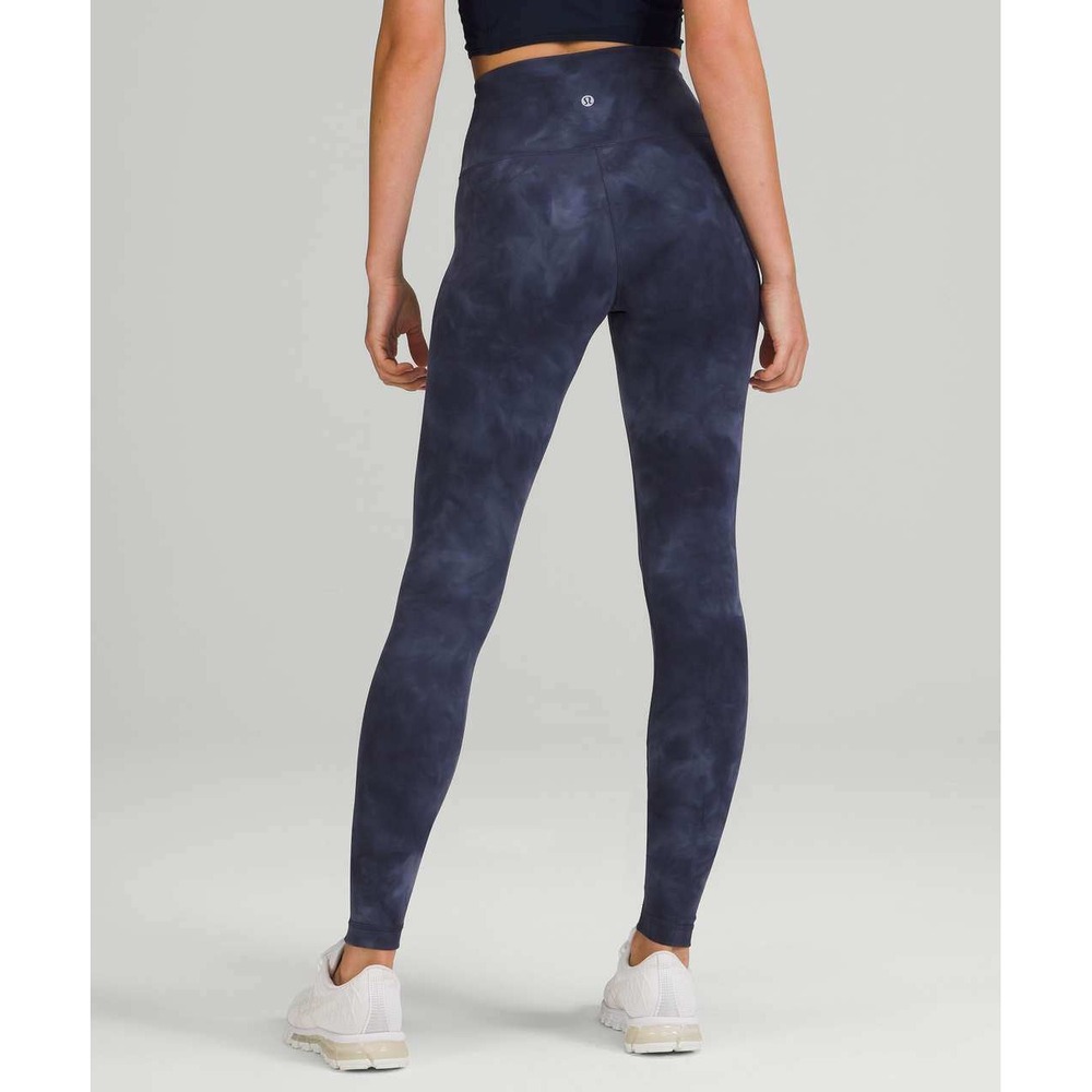 Lululemon Womens Wunder Train High-Rise Tight 28" Diamond Dye Naval Blue Size 8
